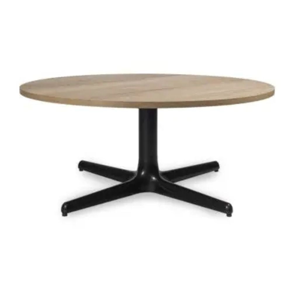 MESA RESOL TOLEDO WOOD 80 DIA | Mesa Auxiliar para Sala de Estar | 36 cm | Estructura Aluminio | Melamina Efecto Madera | Interior - 06167 - Resol - NOGAL BEAT - Mesas