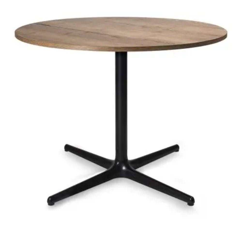 MESA RESOL TOLEDO WOOD XL 90/100 Ø100 | Mesa Ocasional | 79.3 cm | Estructura Aluminio Pintado | Melamina Madera | Interior - 06160 - Resol - NOGAL BEAT - Mesas