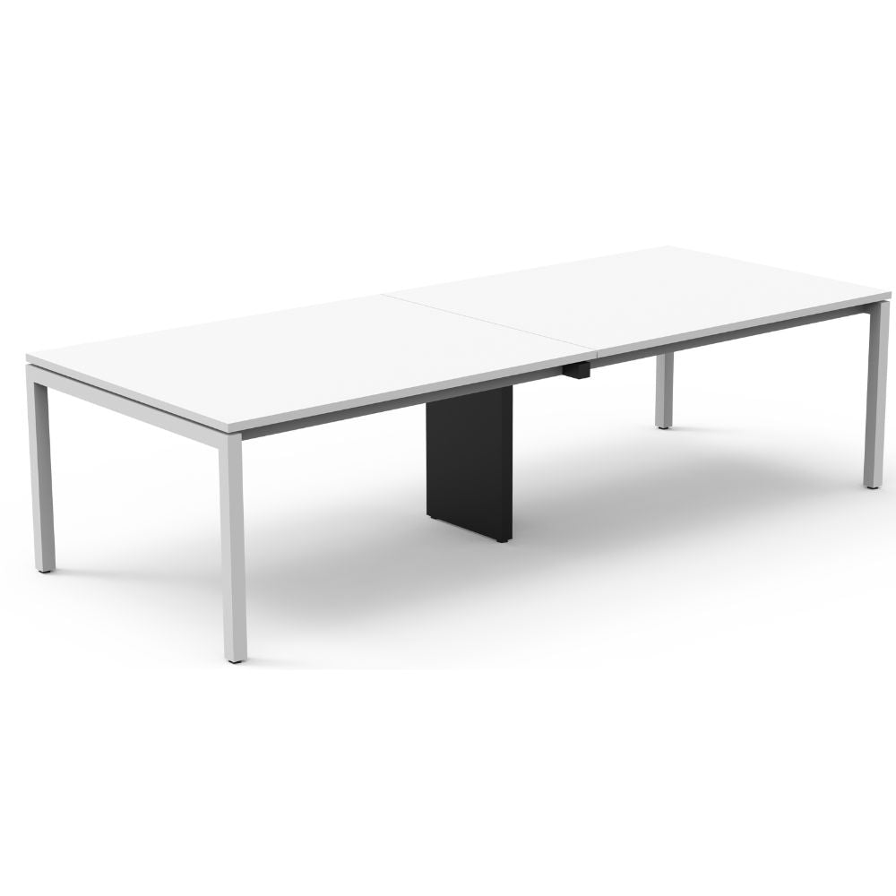 Mesa de juntas Slim Palette Nogal Beat SPMET con cubierta de melamina de 28 mm y estructura de acero 2X2 con pata tottem