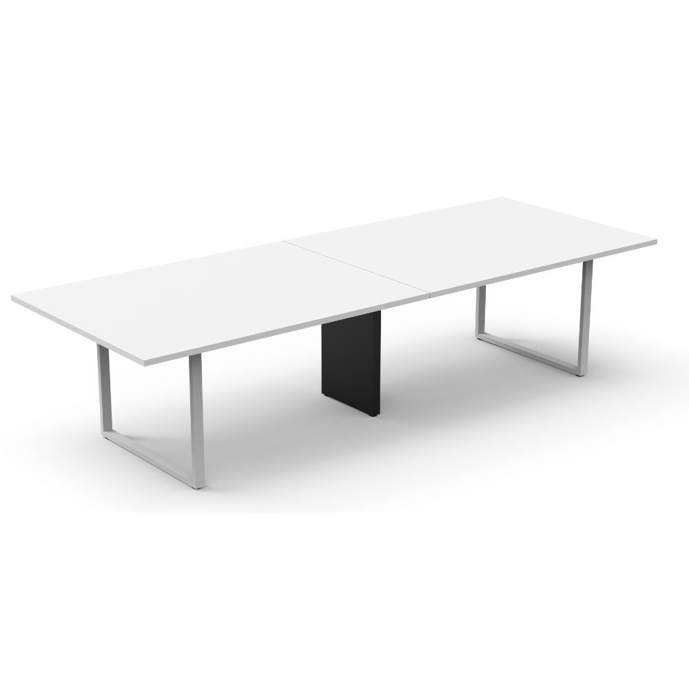 Mesa de juntas Nogal Beat VTMET con cubierta de melamina de 28 mm y estructura de acero 3X1 con pata tottem