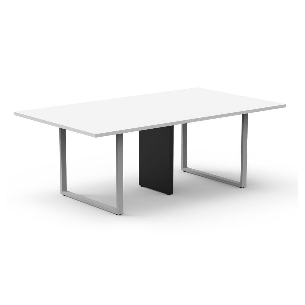 Mesa de juntas Nogal Beat VTMET con cubierta de melamina de 28 mm y estructura de acero 3x1 con pata tottem