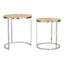 Mesas Nido para Sala de Espera - ZUO BARI - Natural - Cubierta de Madera de Mango y Estructura de Hierro Electrochapado - 109776 - Zuo - NOGAL BEAT - Mesa Comercial Interior