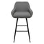 Nogal Beat Aarau Banco Alto Tapizado Tela Base Metalica Uso Interior Diseño Nordico - BANC0903620 - Mundo In - NOGAL BEAT - Bancos