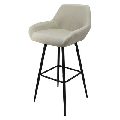Nogal Beat Aarau Banco Alto Tapizado Tela Base Metalica Uso Interior Diseño Nordico - BANC0903620 - Mundo In - NOGAL BEAT - Bancos