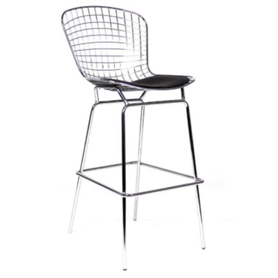 Nogal Beat Banco Bertoia 61 cm Cubreasiento Uso Interior Barra Cocina Desayunador - BANCO BERTOIA BAR/ 61CM - MDO - NOGAL BEAT - Bancos