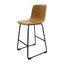 Banco bajo Kingstrong Phoenix con base metálica mate y asiento y respaldo tapizados de color