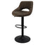 Banco alto Kingstrong Berna con base metálica negra, reposapiés y asiento y respaldo tapizados de color