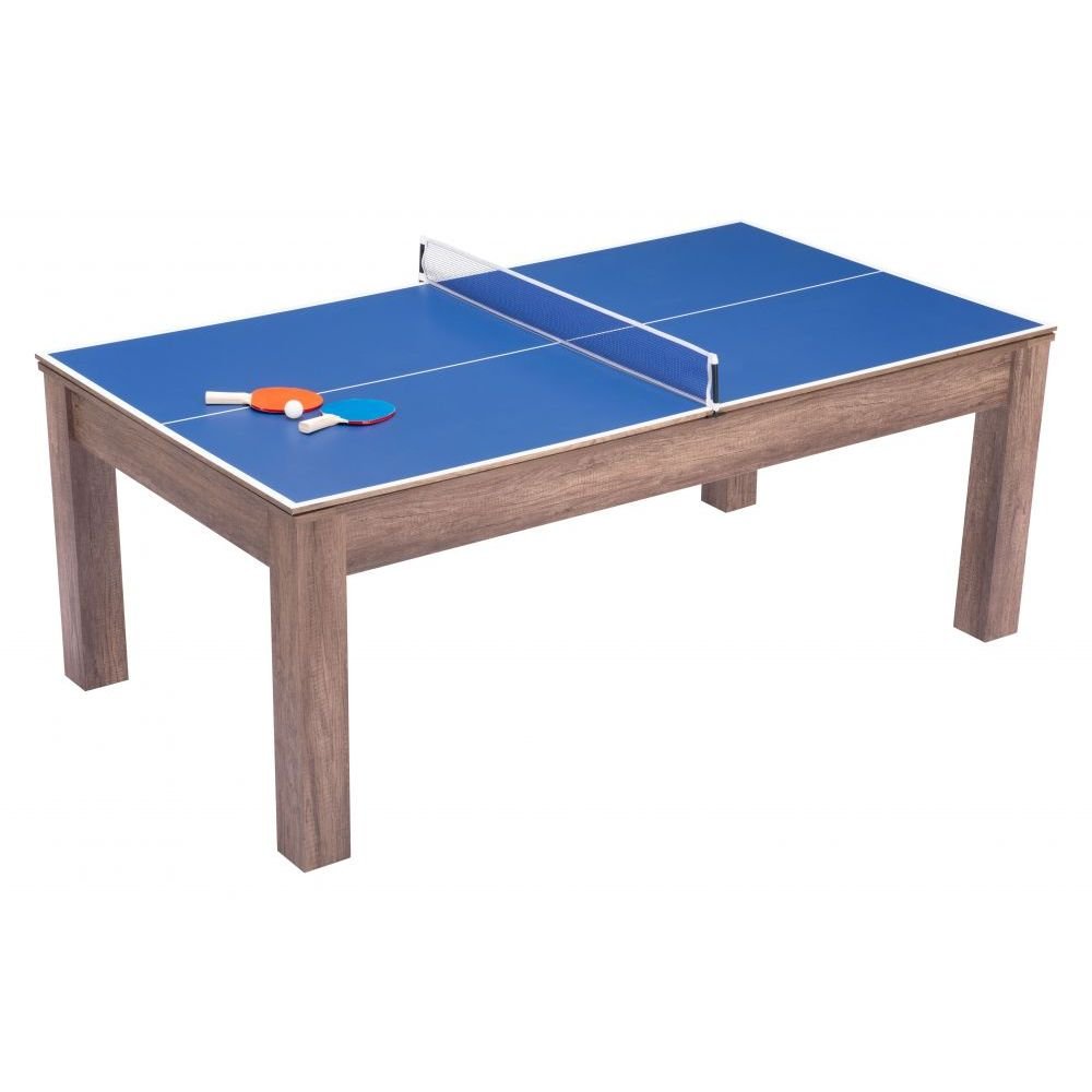 NOGAL BEAT BONKER | Mesa 3 en 1 Comedor Billar Ping Pong | Terciopelo 100% Poliéster | Marrón | MDF Imitación Madera | Interior - 109496 - Zuo - NOGAL BEAT -