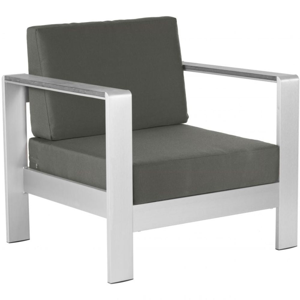 NOGAL BEAT COSMOPOLITAN | Sillon Terraza Aire Libre | Marco en Aluminio | Gris Obscuro | Polietileno Imitacion Madera | Exterior - 703985 - Zuo - NOGAL BEAT -