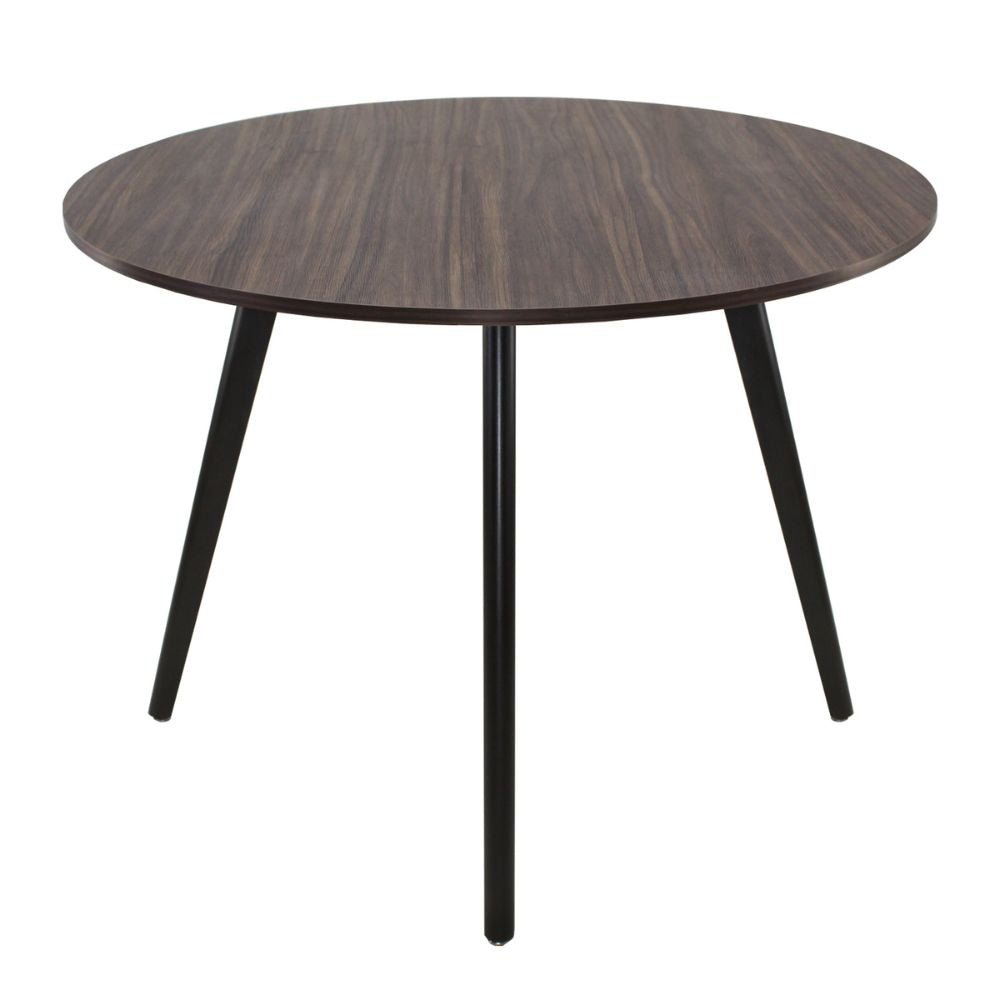 Mesa redonda KINGSTRONG FRANKFURT de madera color nogal con superficie circular