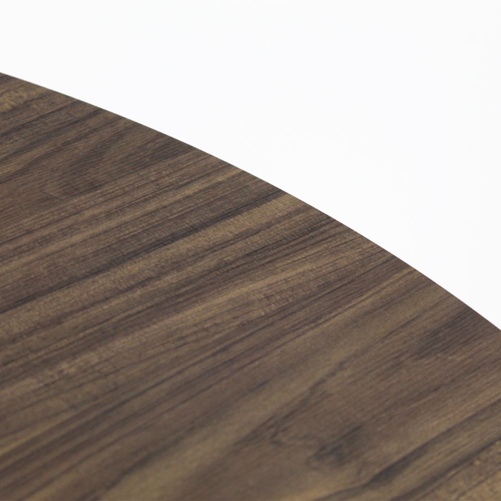 Mesa redonda KINGSTRONG FRANKFURT de madera color nogal con superficie circular