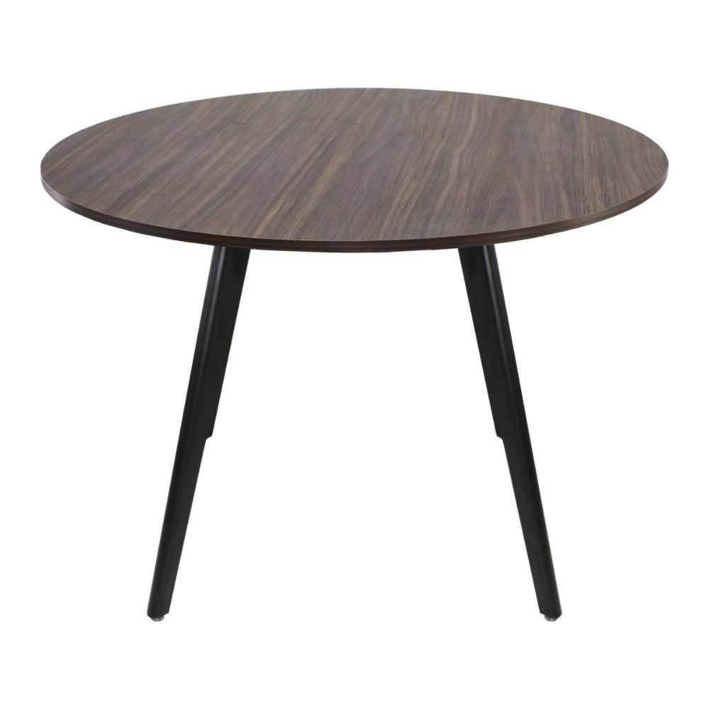 Mesa redonda KINGSTRONG FRANKFURT de madera color nogal con superficie circular