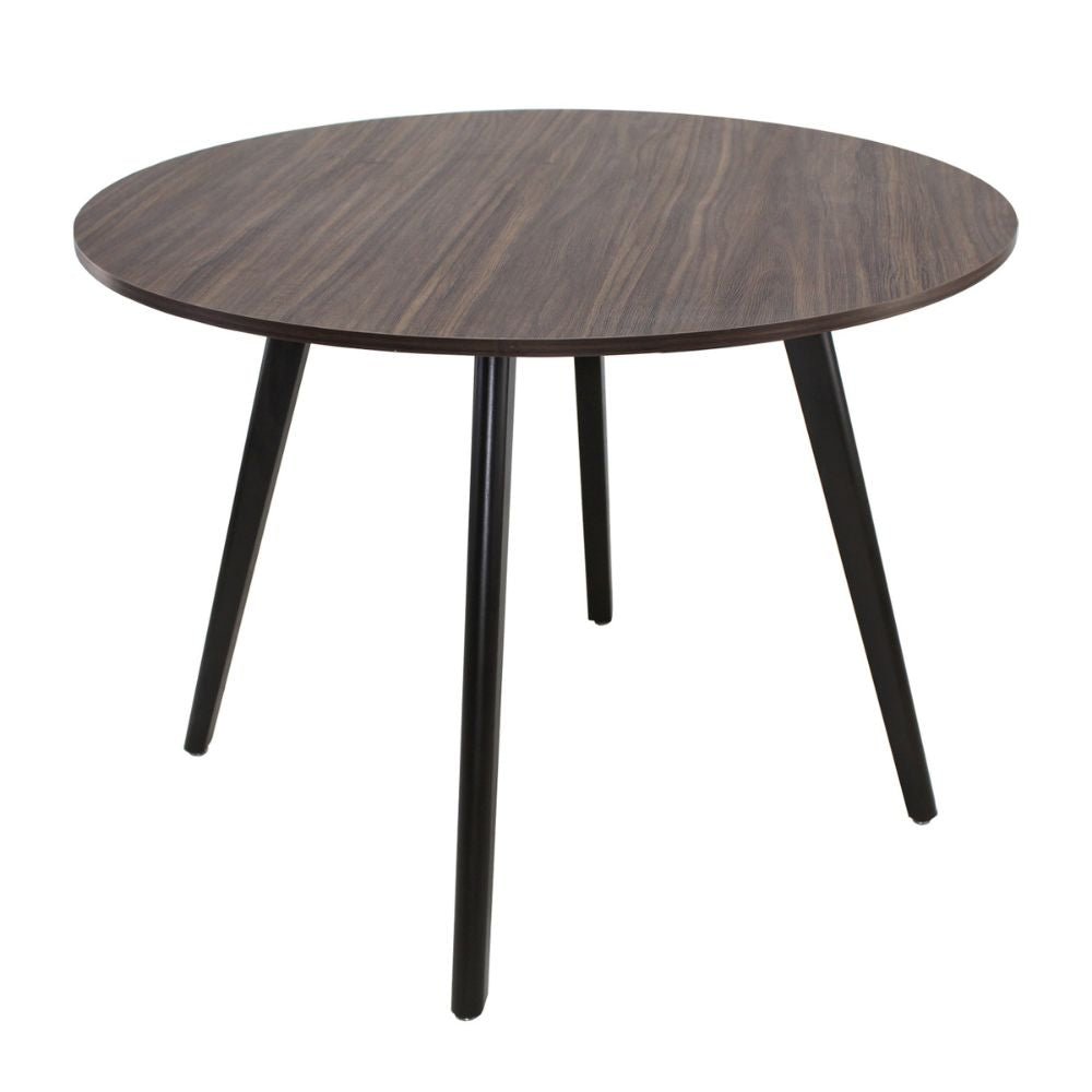 Mesa redonda KINGSTRONG FRANKFURT de madera color nogal con superficie circular