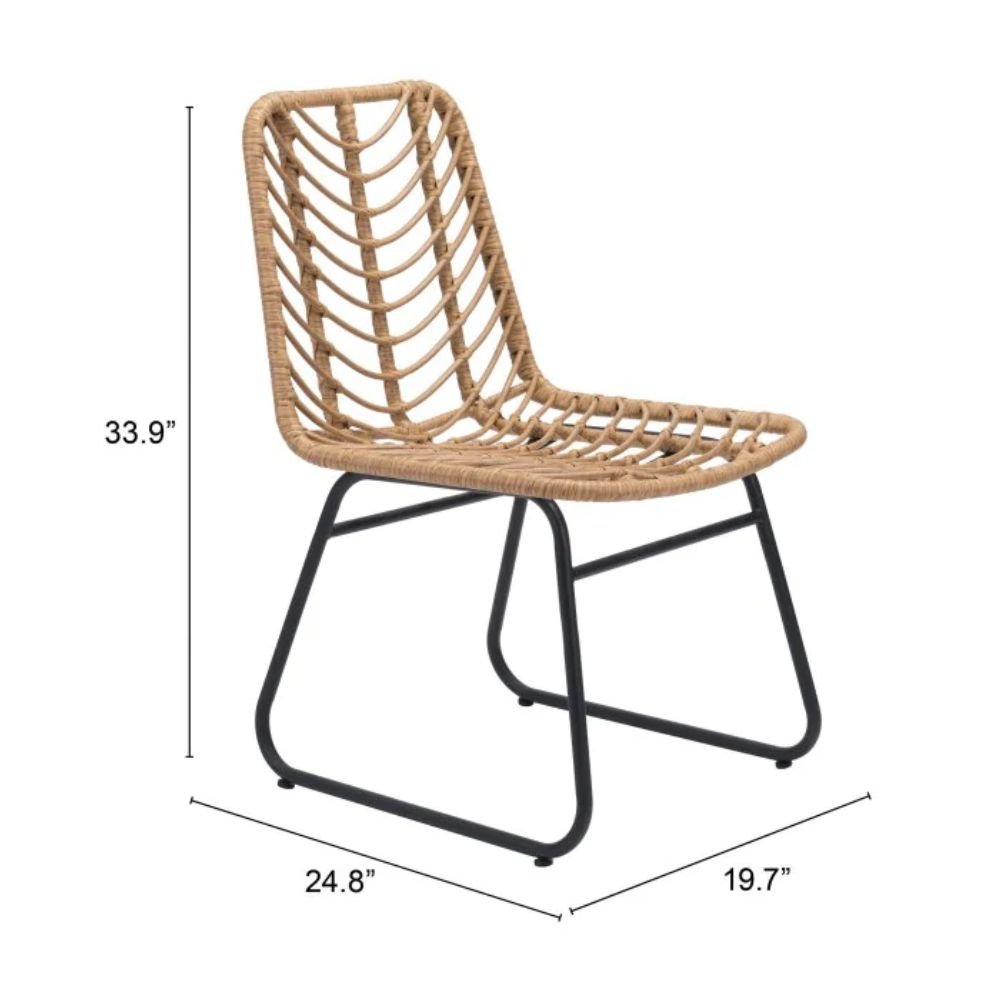 NOGAL BEAT LAPORTE | Silla de Comedor | Extructura en Acero | Natural | Tejido Ratán Sintético | Exterior - 703943 - Zuo - NOGAL BEAT -