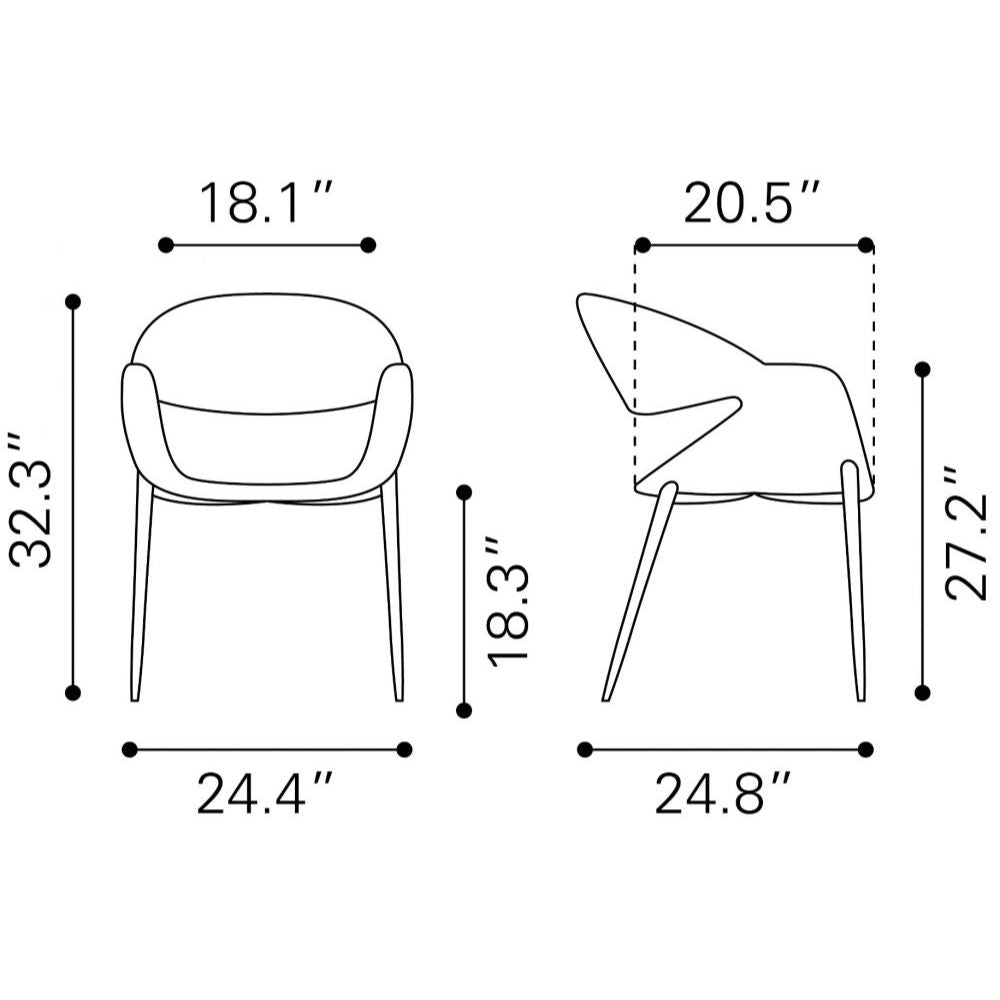 NOGAL BEAT LIMAY BGE | Silla de Comedor | Base 4 Puntas | Beige y Nogal | Interior | Sala de Estar Vestibulo Habitación - 109971 - Zuo - NOGAL BEAT -