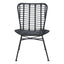 NOGAL BEAT LORENA | Silla de Comedor Al Aire Libre | Extructura en Acero | Negro | Tejido Ratán Sintético | Exterior - 703946 - Zuo - NOGAL BEAT -