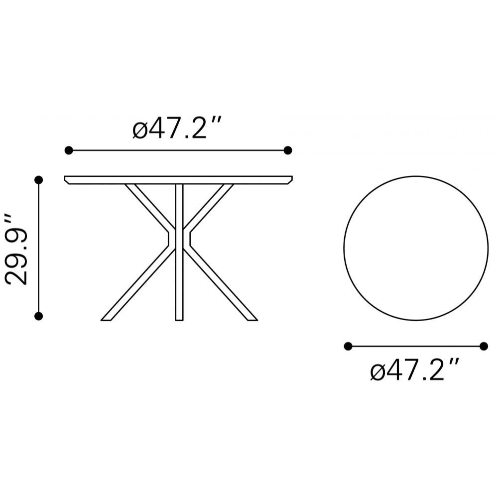 Nogal Beat Mesa De Comedor Amiens Blanco - 101879 - Zuo - NOGAL BEAT -