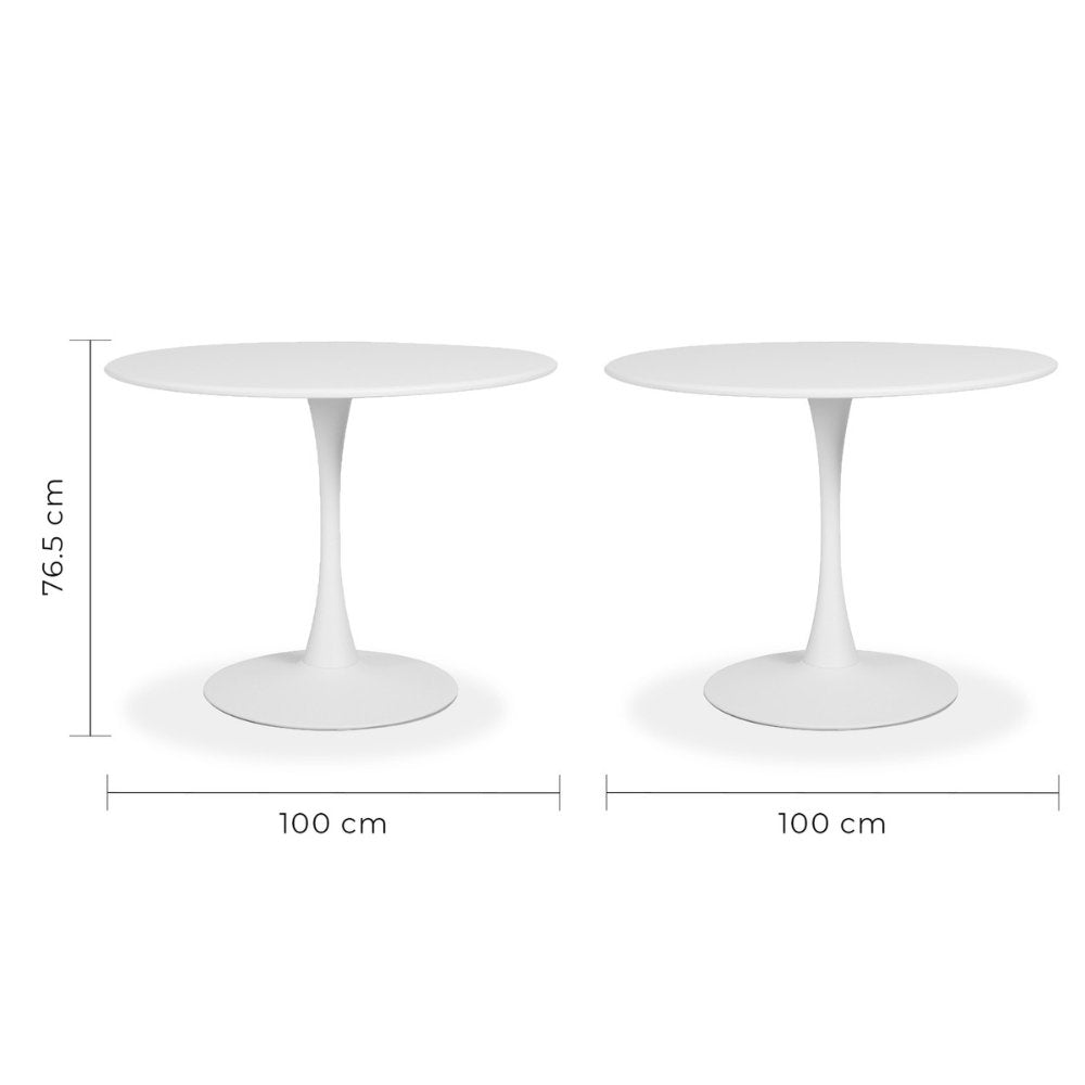 Mesa redonda Kingstrong Vittoria 100 con estructura y cubierta en metal pintado