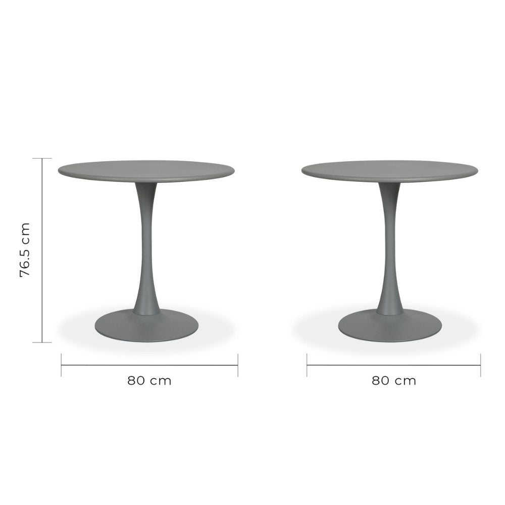 Mesa redonda KINGSTRONG VITTORIA 80 con estructura y cubierta en metal pintado