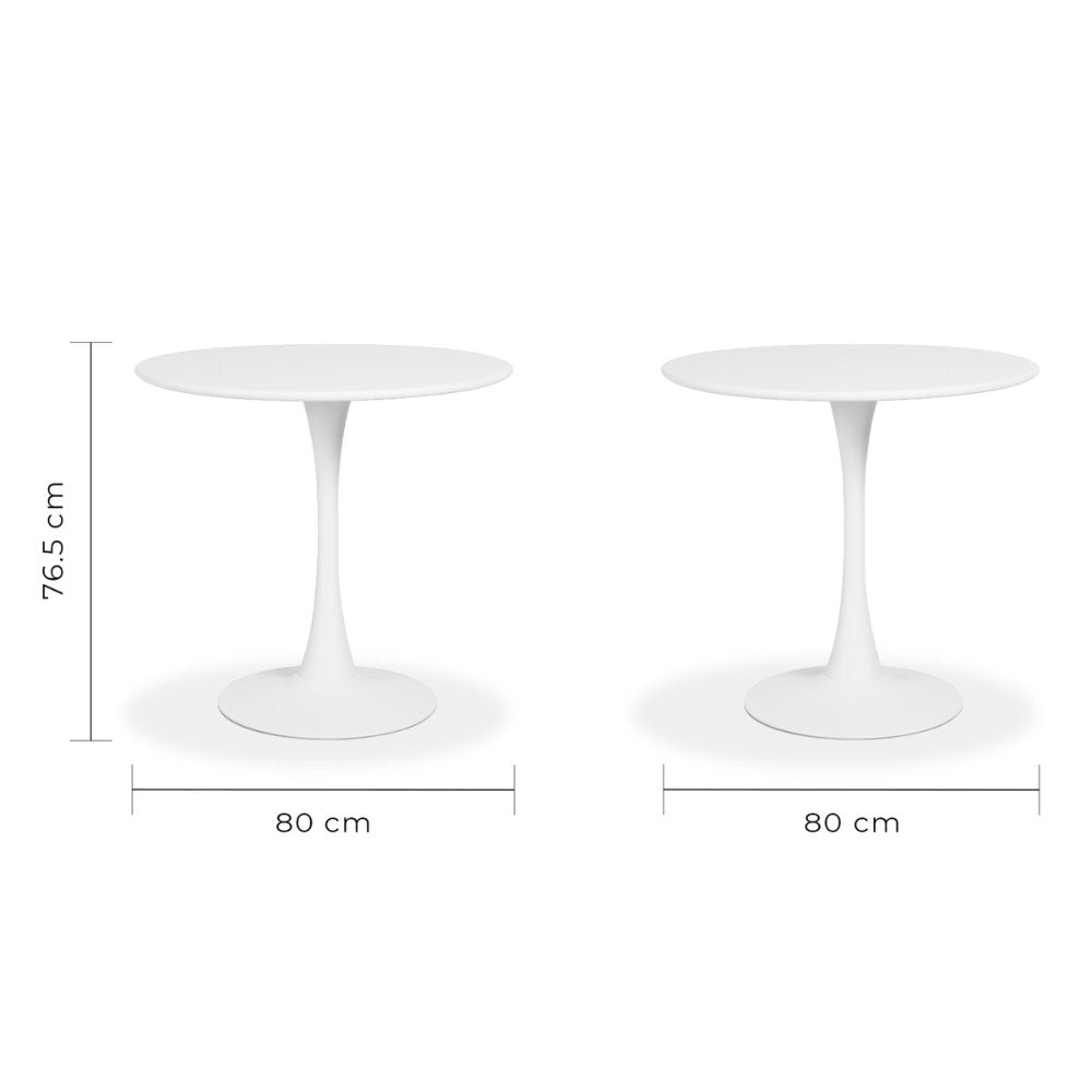 Mesa redonda KINGSTRONG VITTORIA 80 con estructura y cubierta en metal pintado