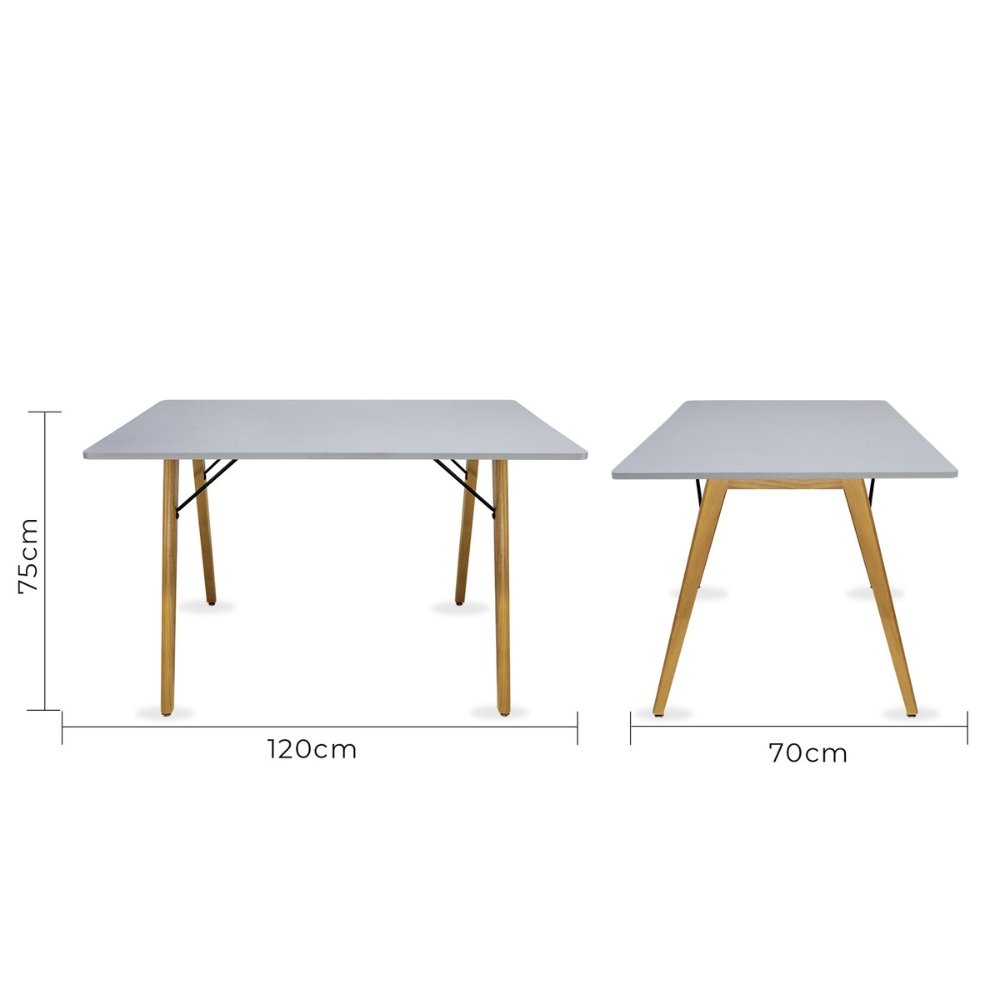 Mesa rectangular para cafetería Kingstrong Frankfurt 120x70 con cubierta de laminado plástico y estructura de madera