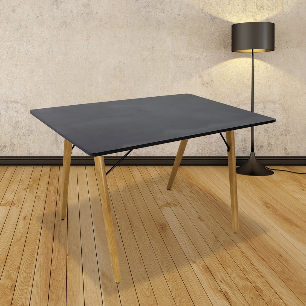 Mesa rectangular para cafetería Kingstrong Frankfurt 120x70 con cubierta de laminado plástico y estructura de madera