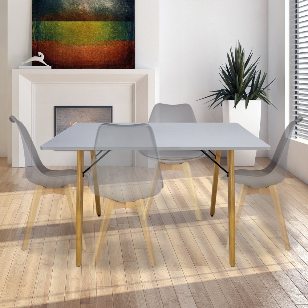 Mesa rectangular para cafetería Kingstrong Frankfurt 120x70 con cubierta de laminado plástico y estructura de madera