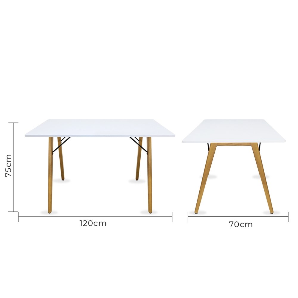 Mesa rectangular para cafetería Kingstrong Frankfurt 120x70 con cubierta de laminado plástico y estructura de madera