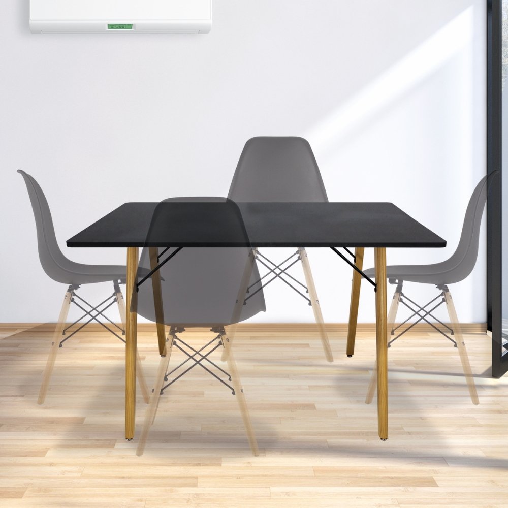 Mesa rectangular para cafetería Kingstrong Frankfurt 120x70 con cubierta de laminado plástico y estructura de madera
