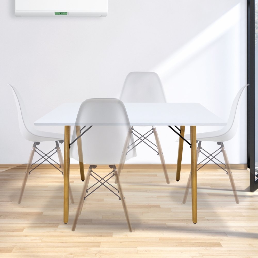 Mesa rectangular para cafetería Kingstrong Frankfurt 120x70 con cubierta de laminado plástico y estructura de madera
