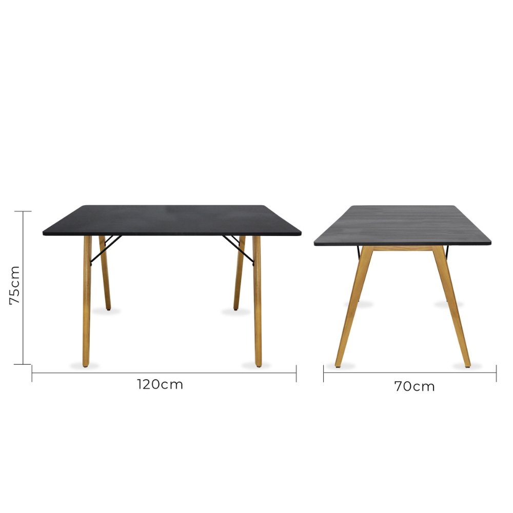 Mesa rectangular para cafetería Kingstrong Frankfurt 120x70 con cubierta de laminado plástico y estructura de madera