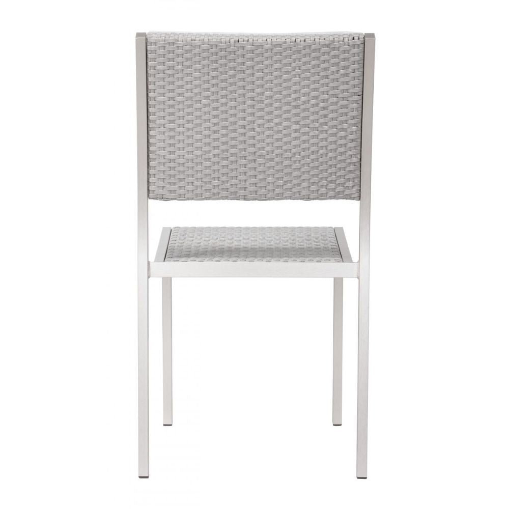 Nogal Beat METROPOLITAN Silla de Comedor Apilable Sin Brazos Gris y Plata - 701866 - Zuo - NOGAL BEAT -