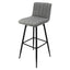 Banco alto Kingstrong Pizol con asiento y respaldo tapizados en tela y base de metal en acabado mate.