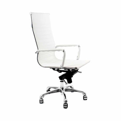 Silla directiva Nogal Beat Cádiz con respaldo tapizado, brazos en PU y base negra giratoria
