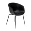 Silla ocasional Nogal Beat Stella con concha de polipropileno tapizada en vinipiel y patas de metal color negro