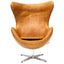 Nogal Beat Sillon Egg Estructura Acero Tapiz Piel Uso Interior - SILLON EGG EN PIEL - MDO - NOGAL BEAT - Sillon