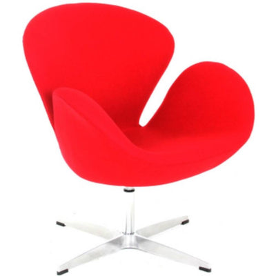 Nogal Beat Sillon Troyes Tapizado En Tela Uso Interior Diseño Inspirado Tipo Swan - TROYES ROJO - MDO - NOGAL BEAT - Sillon