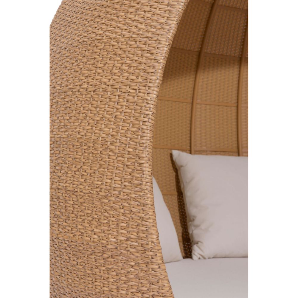 NOGAL BEAT ST LUCIA | Sofá Cama de Playa | Extructura en Aluminio | Beige y Natural | Tejido Ratán Sintético | Exterior - 703962 - Zuo - NOGAL BEAT -