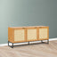Nogal Beat Xelha 160x40 Chapa Roble Rattan Credenza - CRED0903543 - Mundo In - NOGAL BEAT -