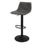 Banco alto Kingstrong Zurich con asiento y respaldo tapizados y base de metal mate con reposapiés
