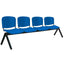 Banca Offiho Ellitico OHR-2600-4P de 4 plazas con asiento y respaldo en polipropileno y estructura de acero negro mate