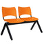 Banca de sala de espera Offiho Innova OHR-2700-2P de 2 plazas con asiento y respaldo de polipropileno y estructura tubular de acero negro