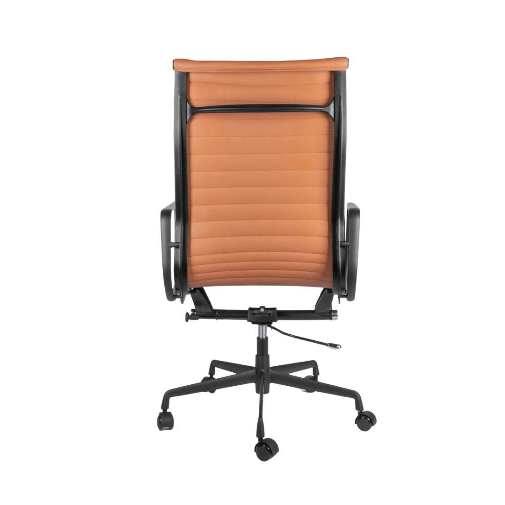 Offiho Black Silla Goetz Ohe-204 Alto Ejecutiva Respaldo Alto Tapizado Piel Base Estrella Con Rodajas Uso Interior - OHE-204 Alto - OFFIHO - NOGAL BEAT - Sillas