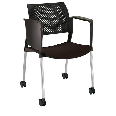 Offiho Pupitre Kyos Ohp-324 Escolar Asiento Y Respaldo En Polipropileno Con Paleta Lateral Abatible Rodajas Giratorias Tipo Dual Ergonomica - OHP-324 - OFFIHO - NOGAL BEAT - Sillas