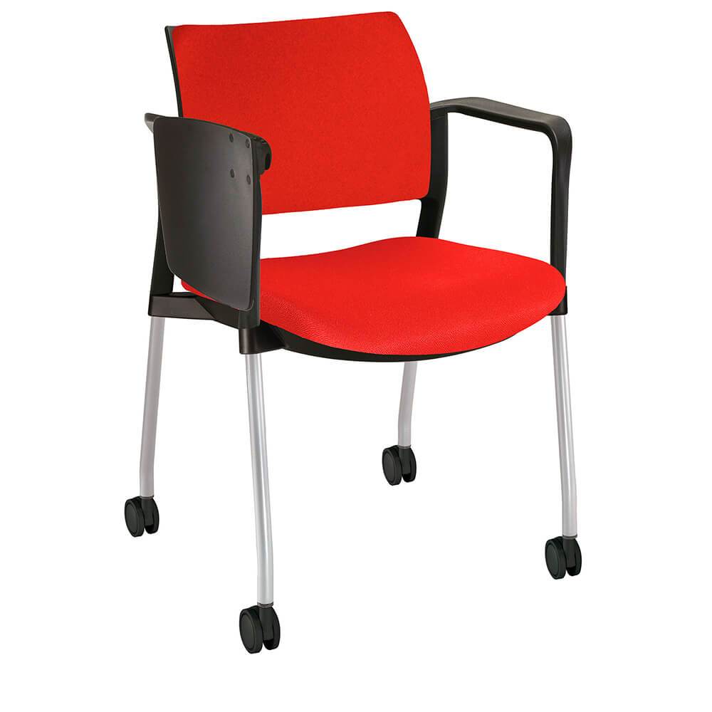 Offiho Pupitre Kyos Ohp-342 Escolar Asiento Y Respaldo Acojinado Con Paleta Lateral Abatible Rodajas Giratorias Tipo Dual Ergonomica - OHP-342 - OFFIHO - NOGAL BEAT - Sillas