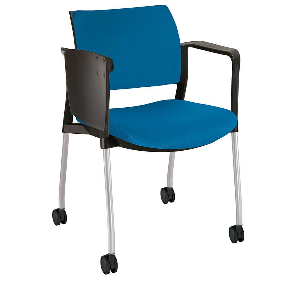 Offiho Pupitre Kyos Ohp-342 Escolar Asiento Y Respaldo Acojinado Con Paleta Lateral Abatible Rodajas Giratorias Tipo Dual Ergonomica - OHP-342 - OFFIHO - NOGAL BEAT - Sillas