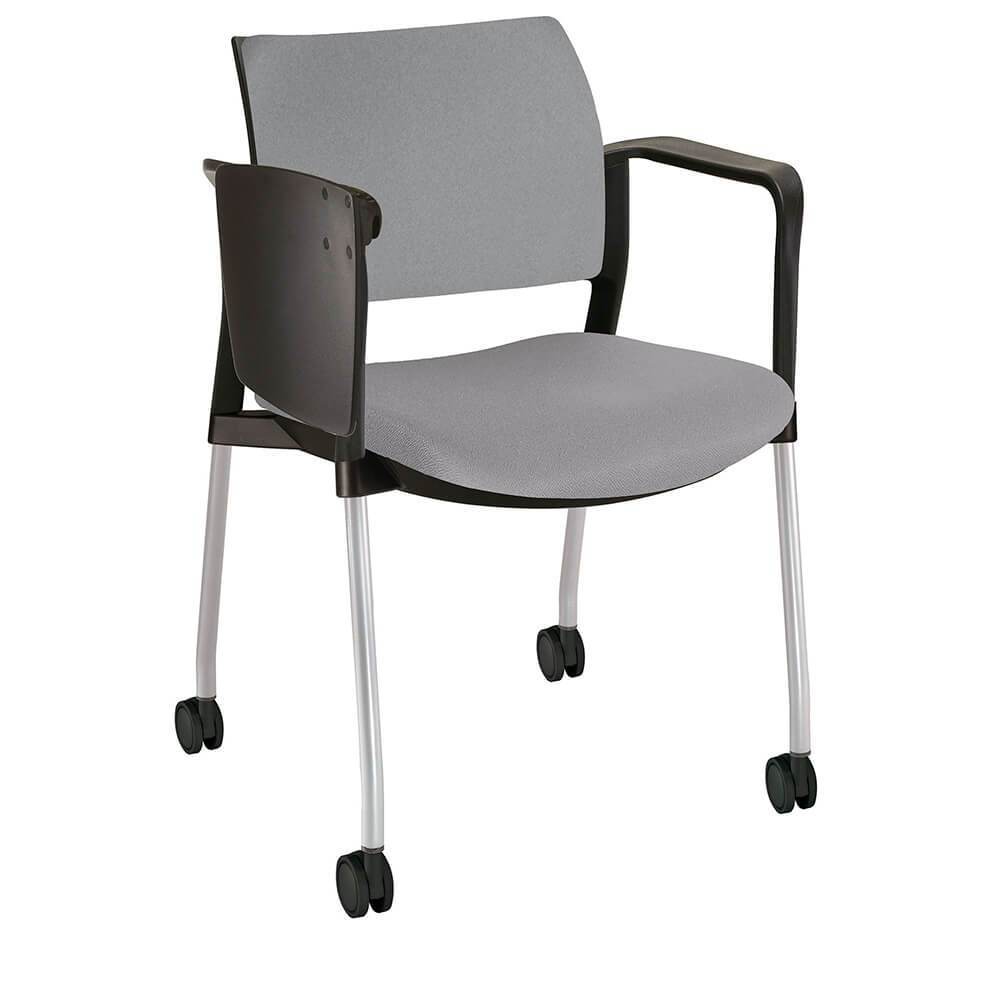 Offiho Pupitre Kyos Ohp-342 Escolar Asiento Y Respaldo Acojinado Con Paleta Lateral Abatible Rodajas Giratorias Tipo Dual Ergonomica - OHP-342 - OFFIHO - NOGAL BEAT - Sillas