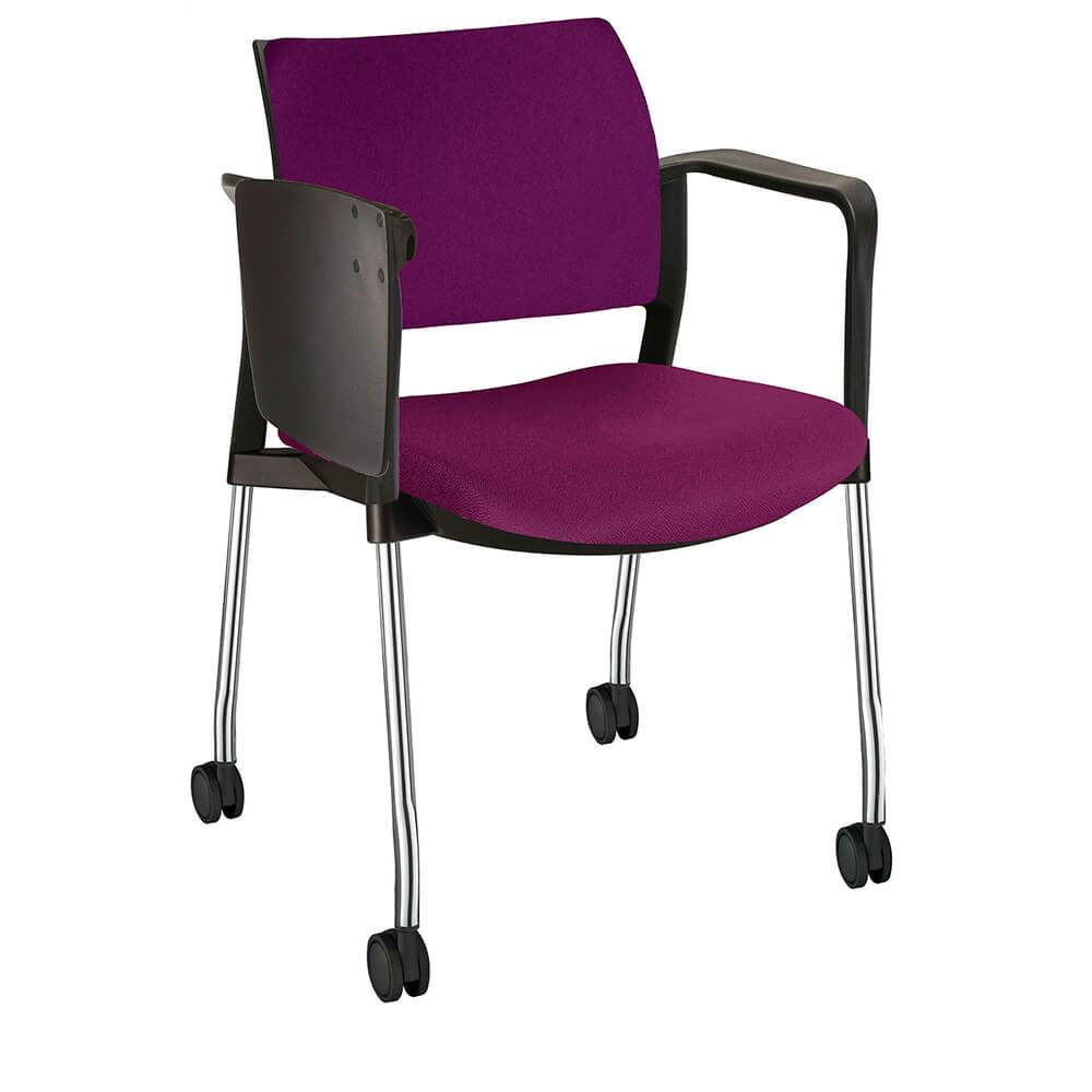 Offiho Pupitre Kyos Ohp-344Cr Escolar Asiento Y Respaldo Acojinado Con Paleta Lateral Abatible Rodajas Giratorias Tipo Dual Estructura Terminado En Cromo Ergonomica - OHP-344CR - OFFIHO - NOGAL BEAT - Sillas