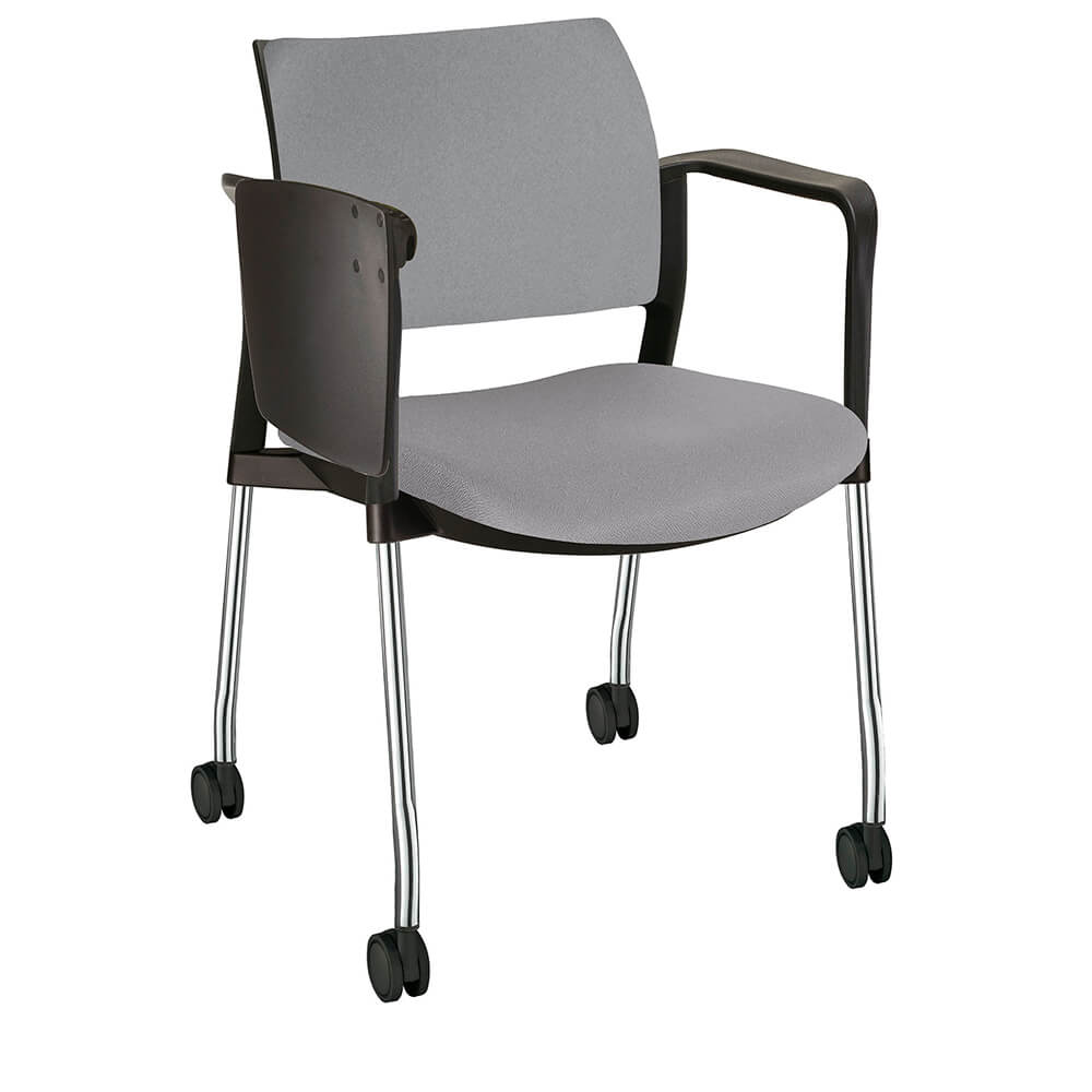 Offiho Pupitre Kyos Ohp-344Cr Escolar Asiento Y Respaldo Acojinado Con Paleta Lateral Abatible Rodajas Giratorias Tipo Dual Estructura Terminado En Cromo Ergonomica - OHP-344CR - OFFIHO - NOGAL BEAT - Sillas