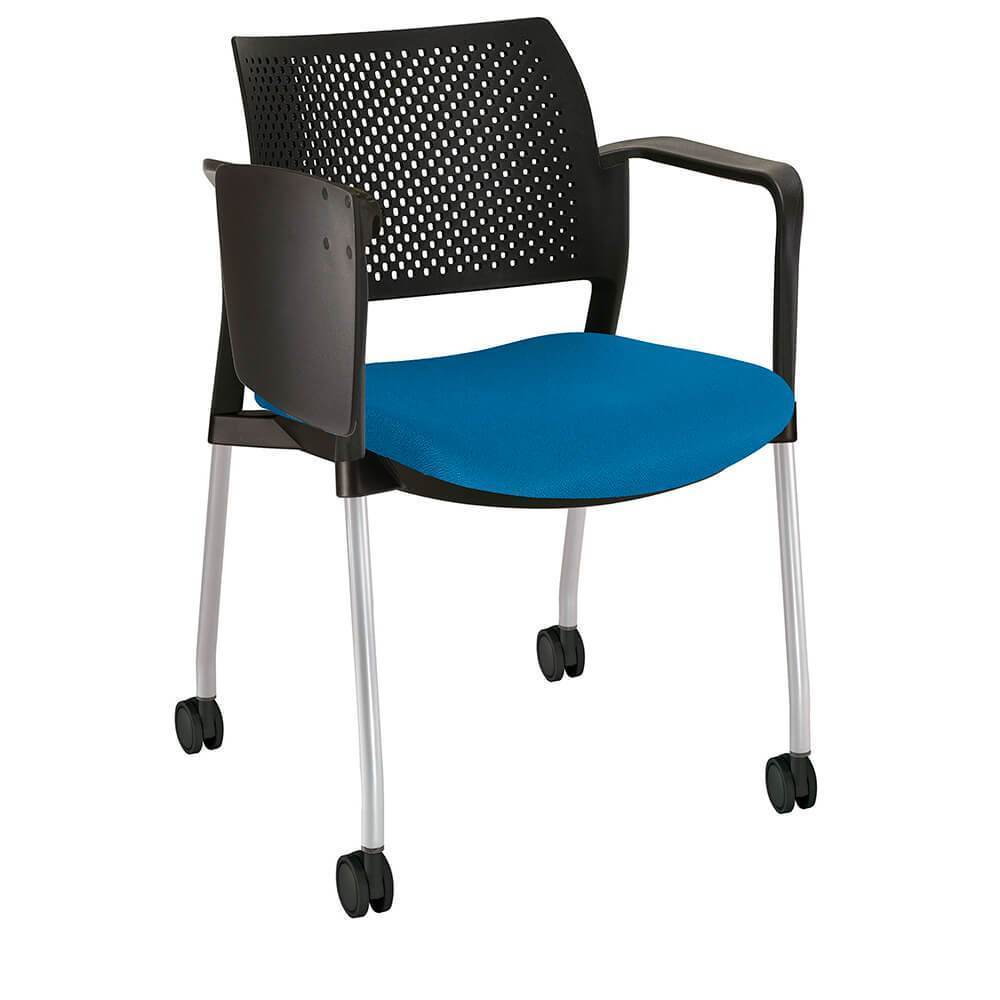 Offiho Pupitre Kyos Ohp-360 Escolar Asiento Acojinado Respaldo En Polipropileno Con Paleta Lateral Abatible Rodajas Giratorias Tipo Dual Ergonomica - OHP-360 - OFFIHO - NOGAL BEAT - Sillas